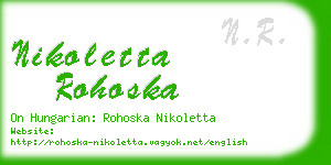 nikoletta rohoska business card